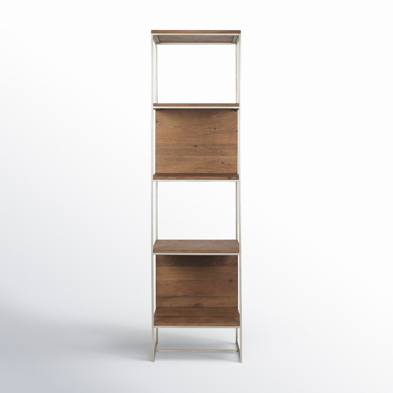 Étagère à livres en fer H 70,86 "x l 14,96" Sagan, Brun / argent