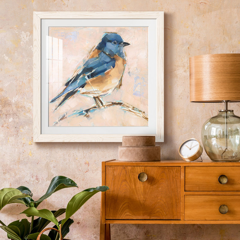 Oiseau Variété III, ensemble de 1 reproductions carrées sur toile, H 20 po x l 20 po x P 1,5 po, Cadre blanc