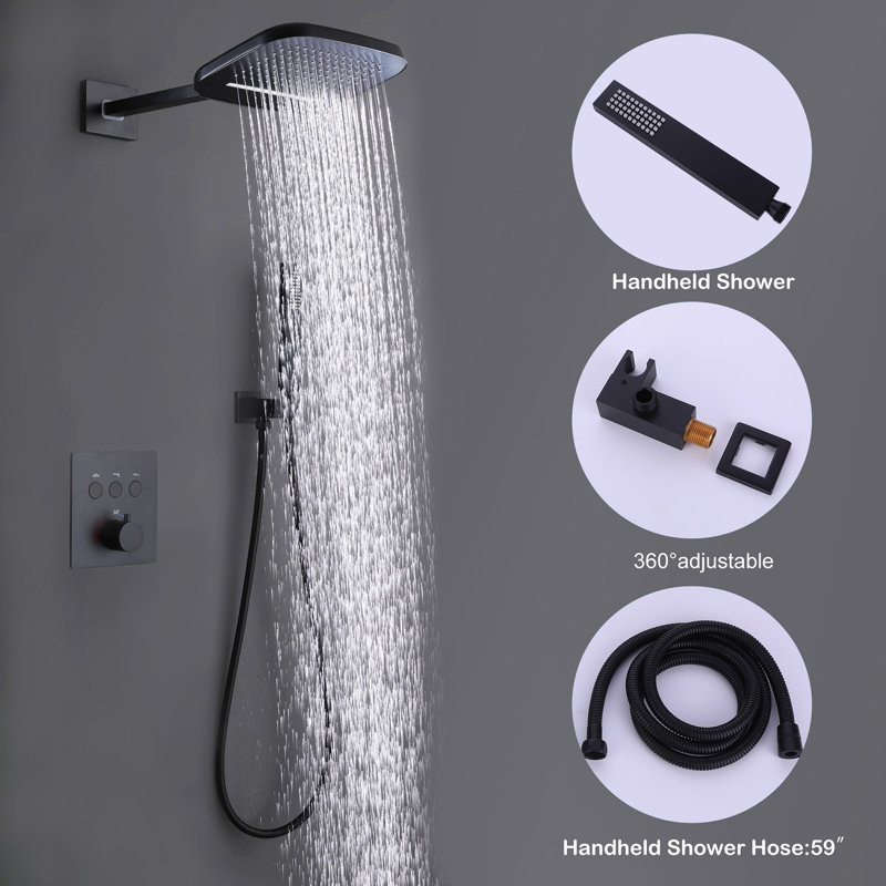 All-In-One Kit with Rough in-Valve, Matte Black