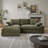 Modern Corduroy Upholstered Sofa  L-Shaped Compressed Sofa, No Assembly Required-1088916046