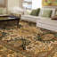 Dharma Oriental Area Rug in Ivory/Black/Khaki/Yellow/Teal