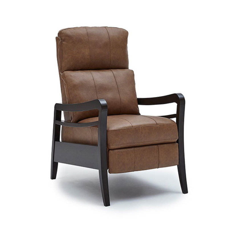 Fauteuil inclinable en cuir Gracelyn, Cuir pleine fleur de vison, Espresso, Manual