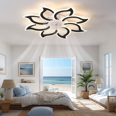 Ceiling Fan With Lights, Remote Control 3 Color Temperatures,6 Gear Wind Speed Fan Light