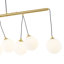 Luminaire suspendu moderne en forme de goutte d'eau, 8 ampoules G9, barre transversale plaquée or avec câbles noirs, 39 po de hauteur réglable de 19,7 po à 94,5 po, éclairage d'îlot de cuisine homologué UL pour plafond incliné