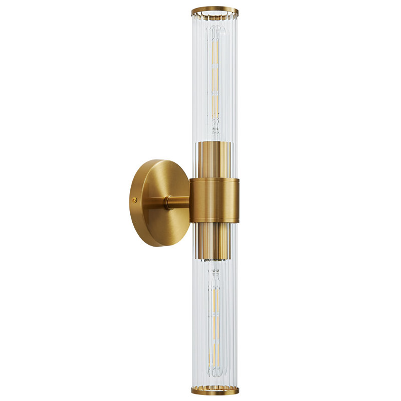 Luminaires de salle de bain à intensité variable pour salle de bain à 2 lumières Almetta, Or, Filetage de la vis
