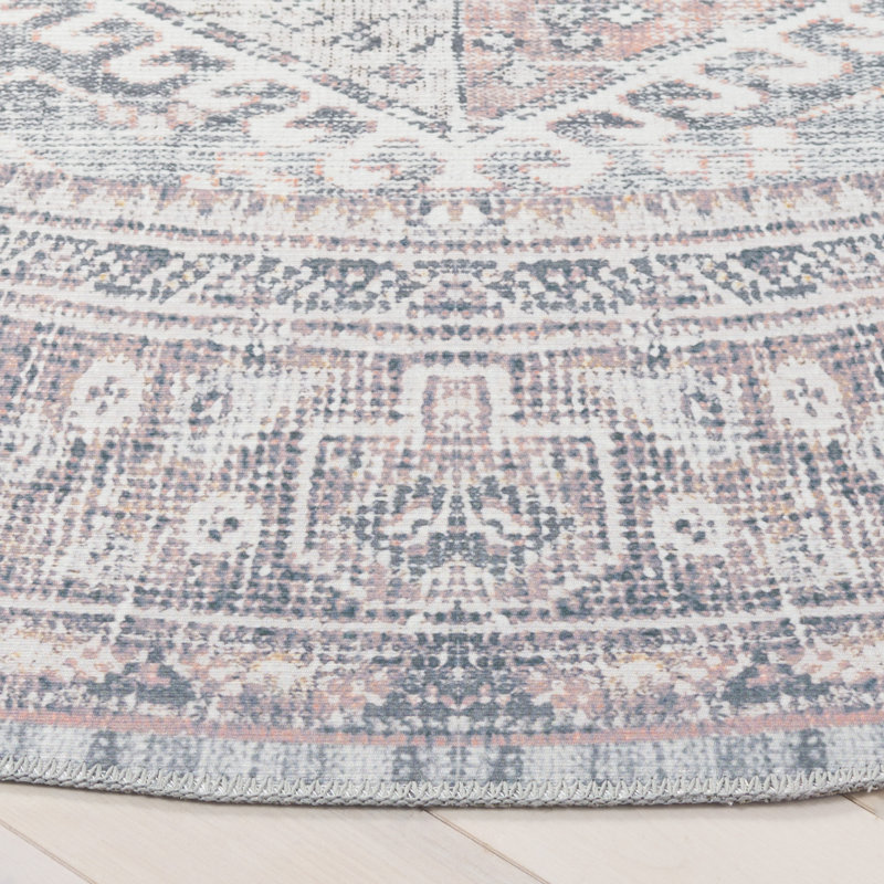 Raoof Performance Machine Washable Southwestern Rug, Round 6'