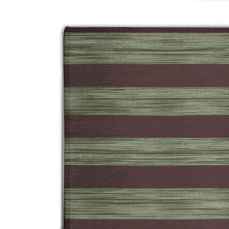 Tapis intérieur / extérieur noir HorizontalStripes, Rectangle 4pi x 6 pi
