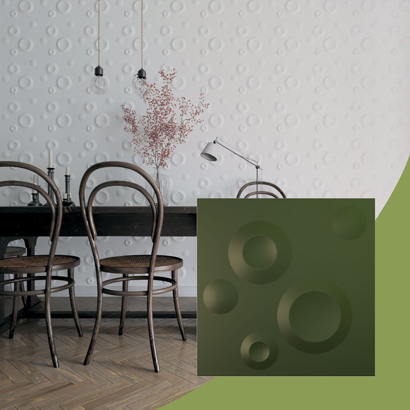 Panneau mural 3D décoratif EnduraWall 11 pi 7 po x l 11 7/8 po, brume métallique champagne universelle (couvre 0,98 pi2)