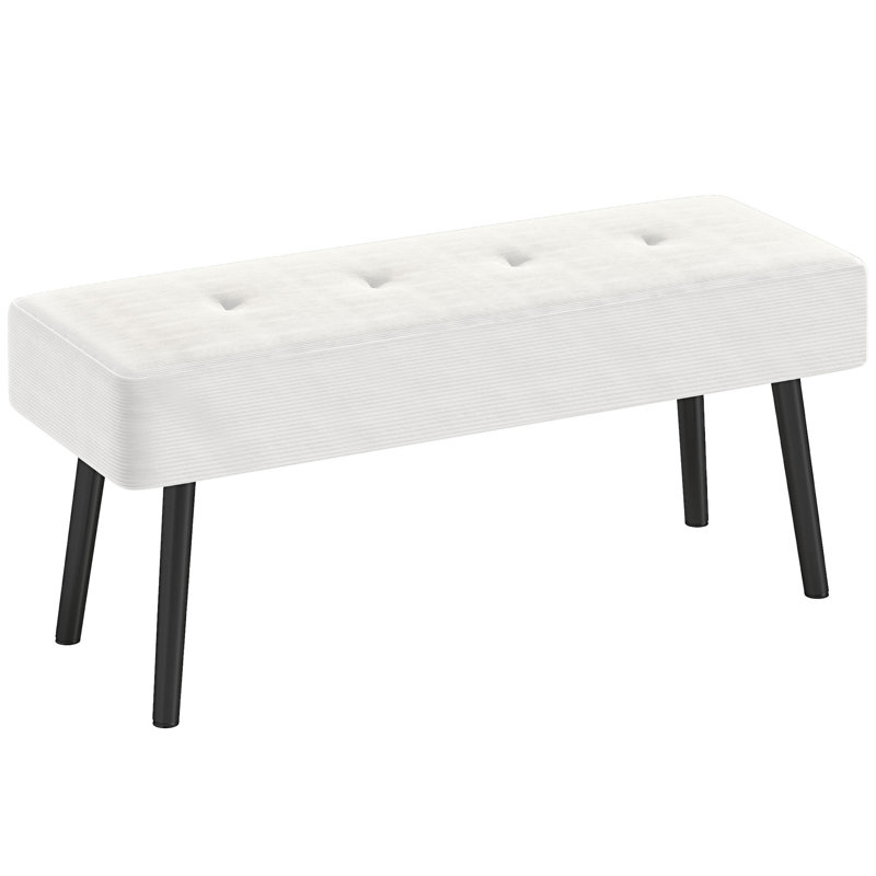 Doyline Polyester Upholstered Bench, Cream