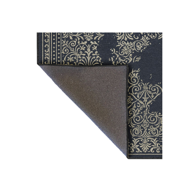 Tapis brun tissé à motif traditionnel lavable Mosso, 3'3" x 4'11"