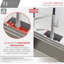 STYLISH 45 inch Ledge Workstation Single Bowl Undermount 16G Kitchen Sink with Built in Accessories