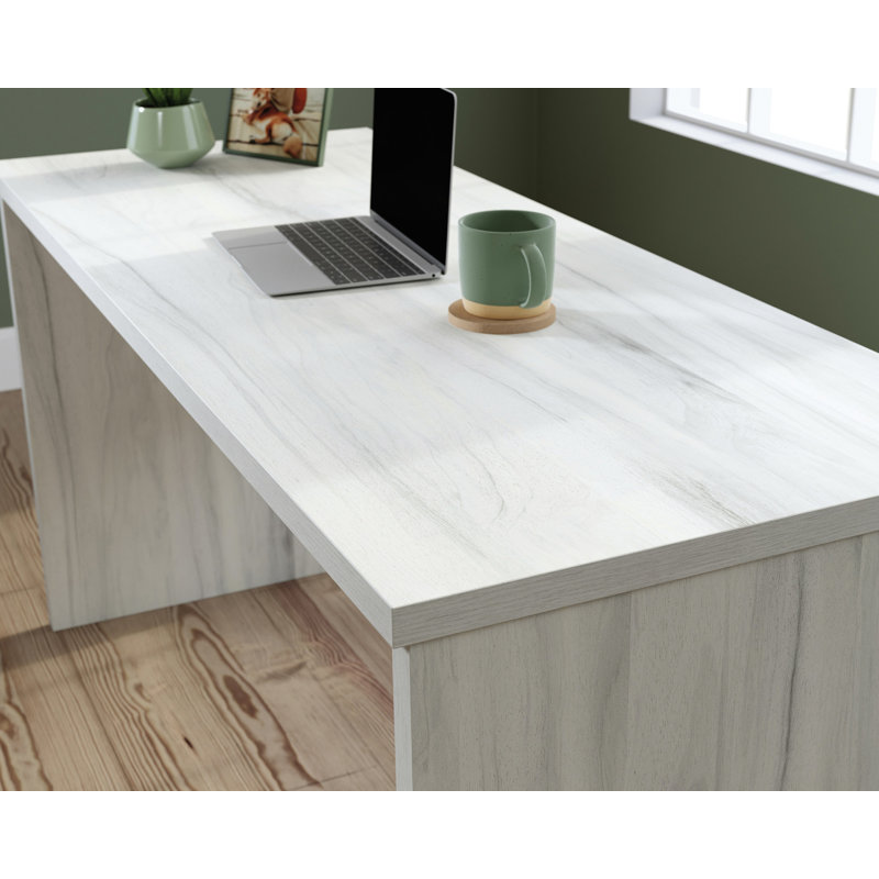 Brown Wood L-Shaped Corner Desk with Drawer and Filing Cabinet