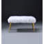 Banc Bagley II en fausse fourrure blanche et finition dorée