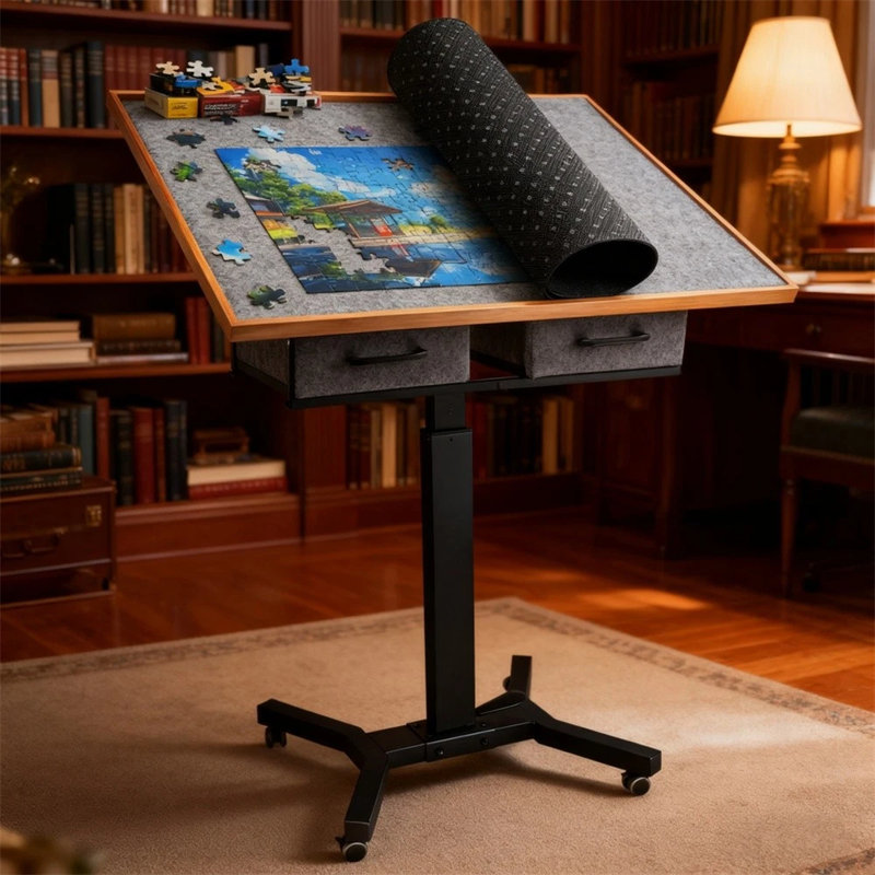 1500 pièces de table de casse-tête inclinable avec tiroirs et roues 1500 pièces