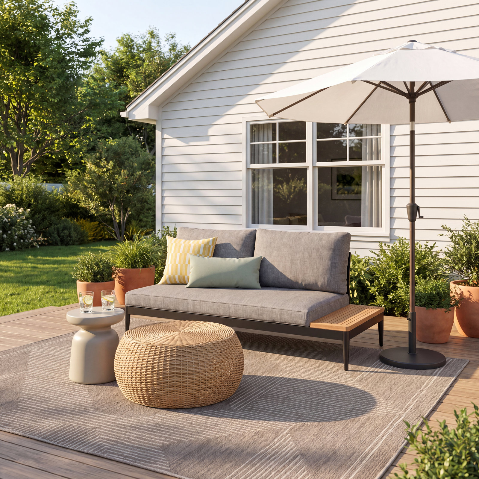 Bernardi 31" Teak Patio Sofa