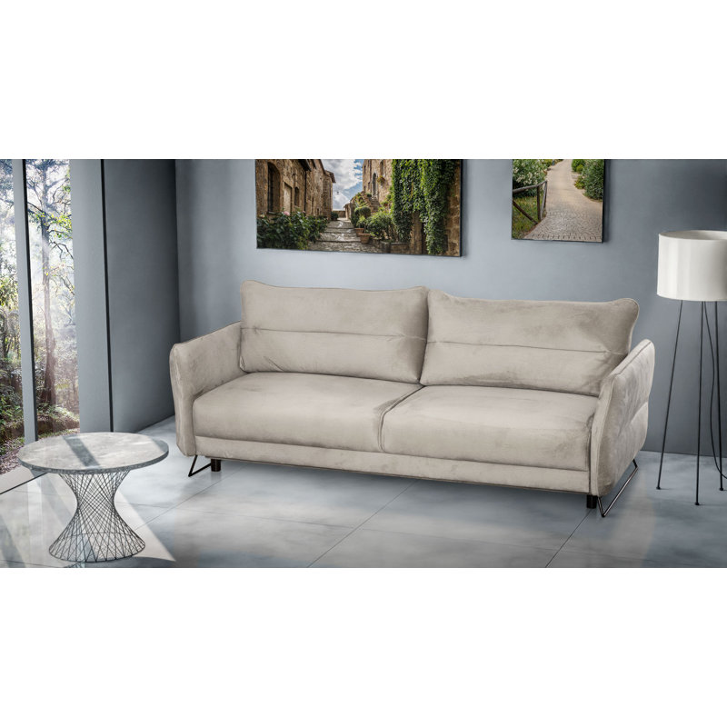 Deral 3 Seater Velvet Sleeper, Beige