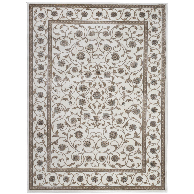 Tapis os crème/ivoire Pisa, Rectangle 3 pi 3 po x 4 pi 11 po