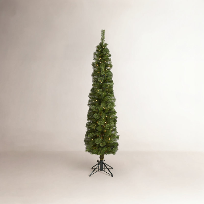 Arbre de Noël artificiel pin vert avec lumières claires, H 6 pi