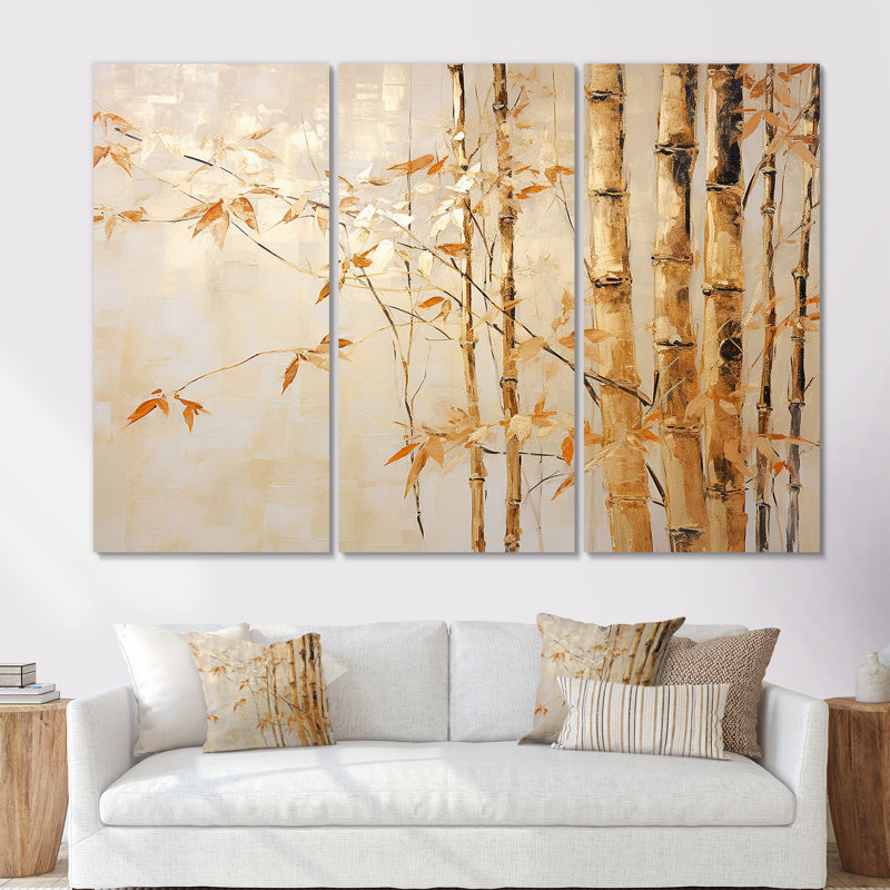 «Blue Mom and Zen Zen Moment», ensemble d'art mural sur toile en bambou, Toile tendue, H 40 po x l 60 po x P 1 po