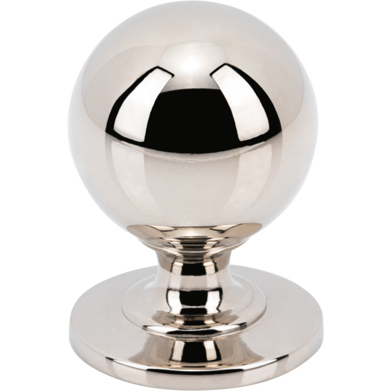 Divina 1" Diameter Round Smooth Knob, Polished Nickel