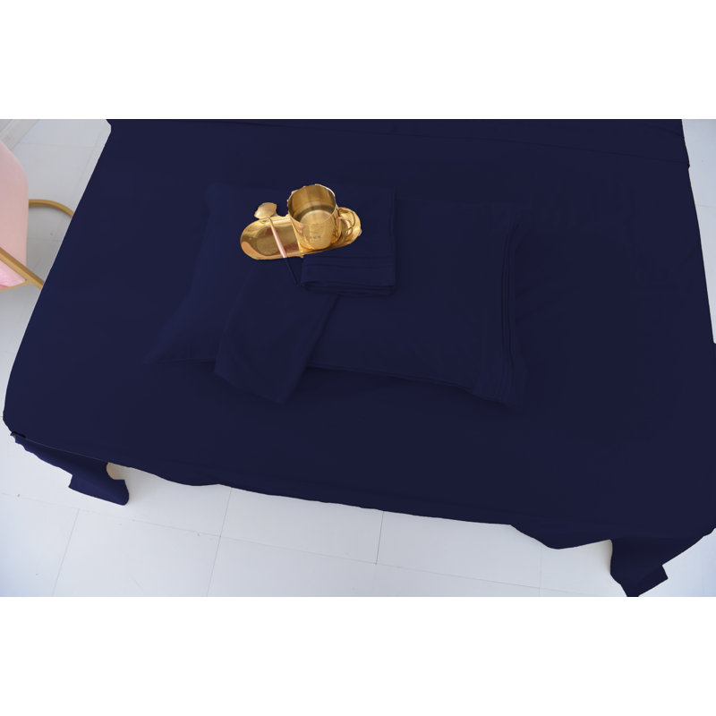 Ensemble de draps en bambou Supreme Luxury, Simple TG, Bleu marine