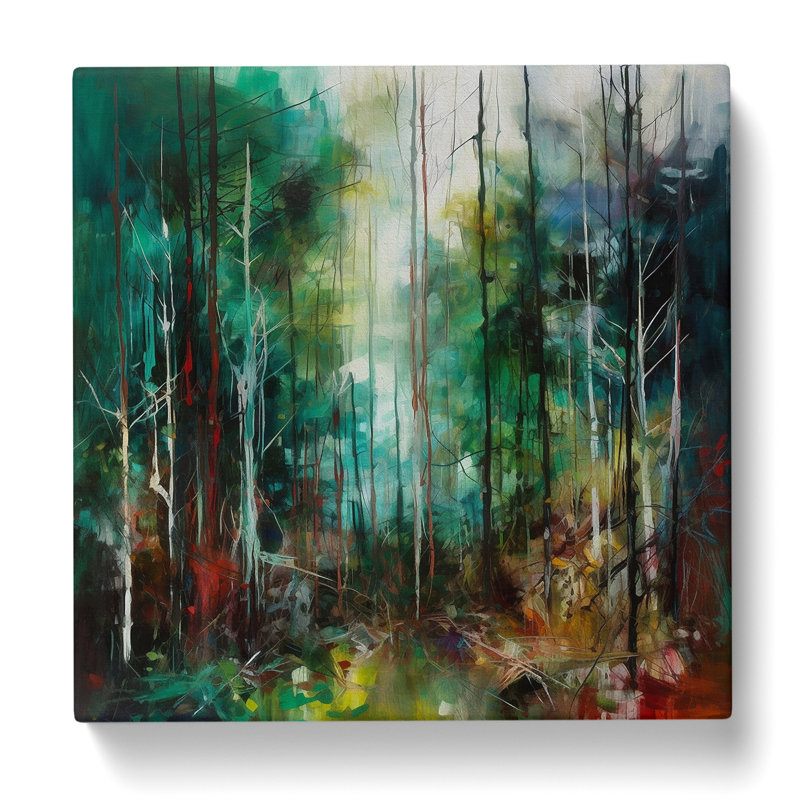 Forest Gestural Art No.5 - Wrapped Canvas, 50cm H x 50cm W x 3cm D