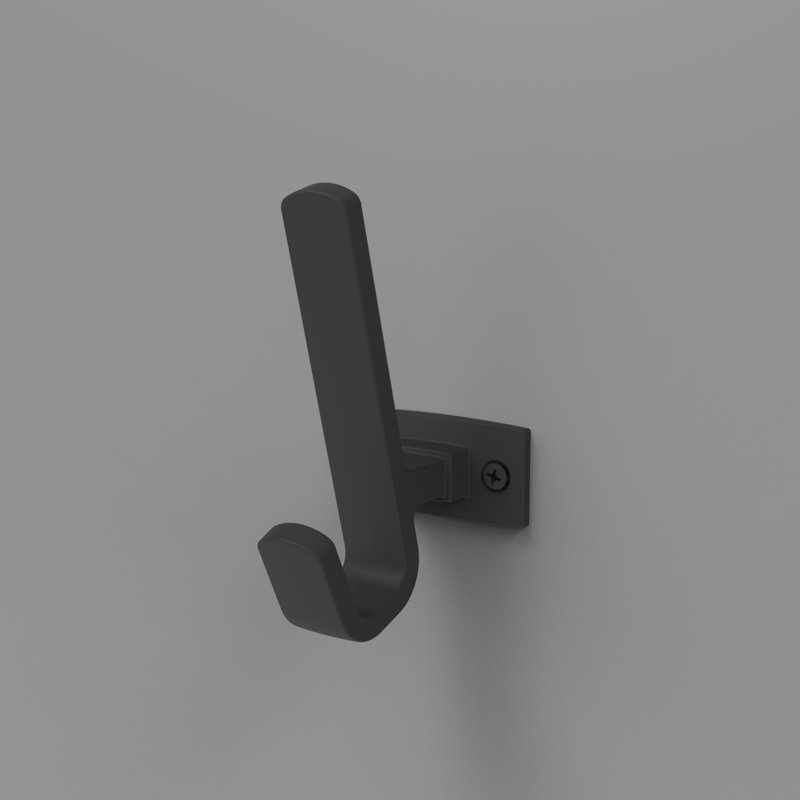 Brighton Collection Hook - 4-5/16" x 2-1/8 " - Farmhouse Entryway Hook for Coats, Hats & Bags, Matte Black