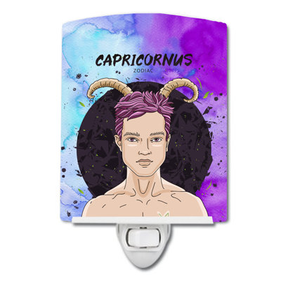 Éclairage de nuit en céramique zodiac Capricorn