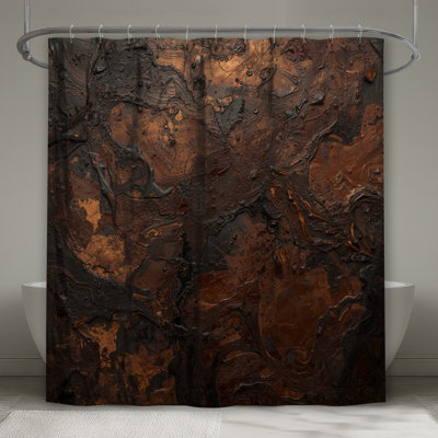 Textured Copper Surface Shower Curtains Extra Long