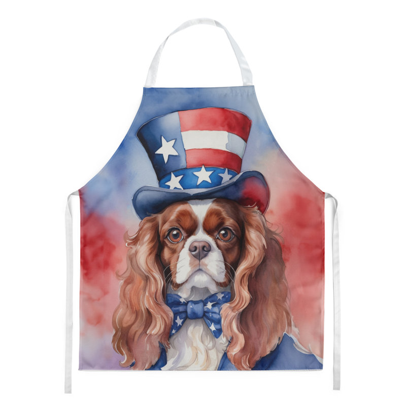 Patriotic American Apron, Red Cavalier Spaniel