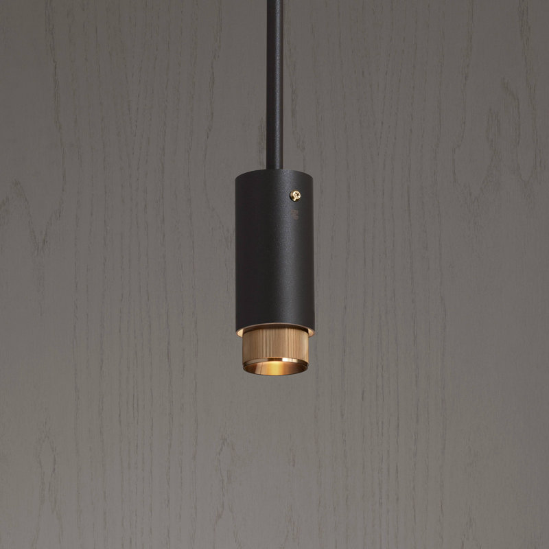 Luminaire suspendu / linéaire d'échappement, Laiton, Graphite
