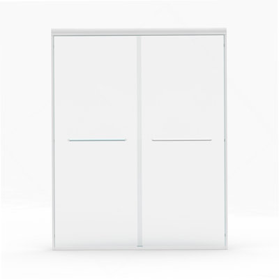 Double Sliding Shower Door, Semi-Frameless Bypass Bathroom Sliding Door