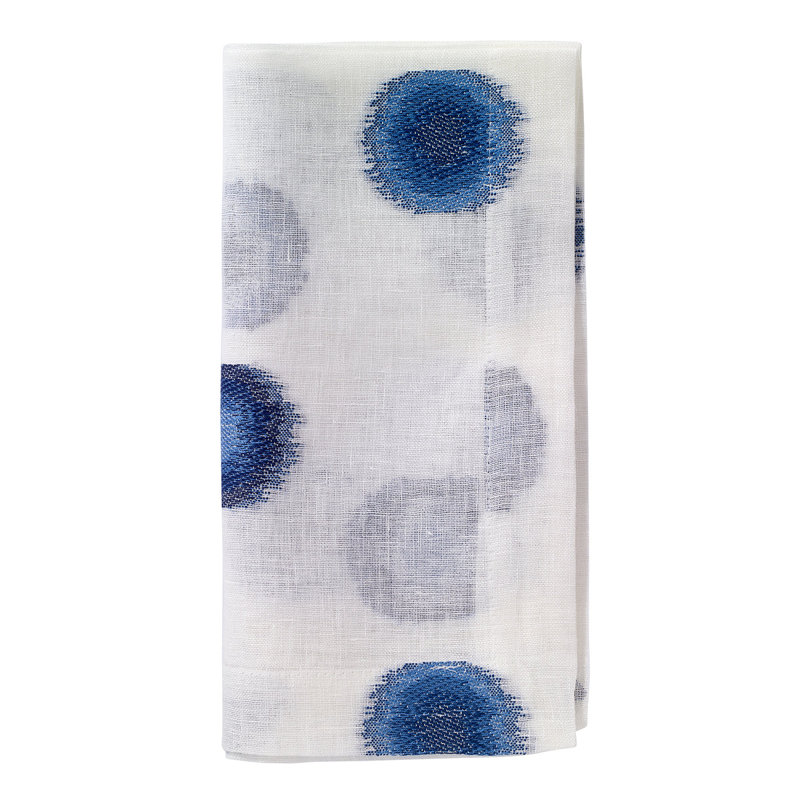 Confetti Napkins, White/Blue Navy