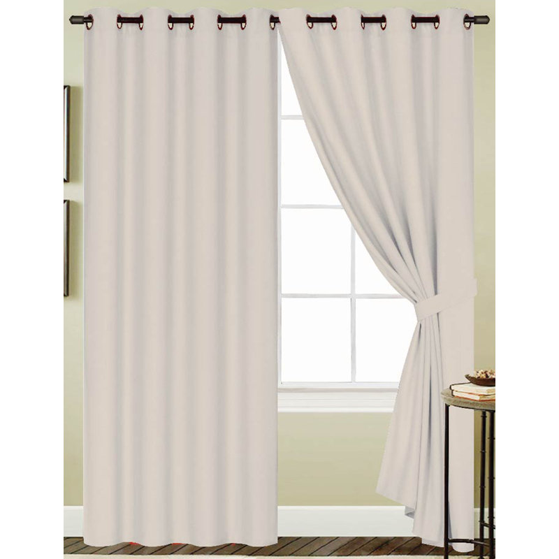 Monaca Semi-Sheer Window Curtain Panel with Grommets, Silver, 54" W x 84" L