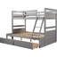 Lit superposé simple au-dessus d'un lit double en bois massif gris pour une utilisation à long terme avec rangement: s'adapte à tous les styles de décoration intérieure-1754510591