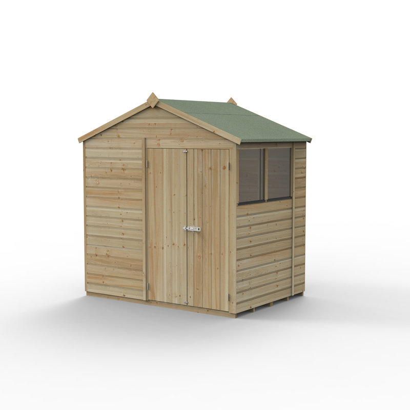 Beckwood 7 ft. 10 in. W x 7 ft. 6 in. D Solid Wood Apex Garden Shed