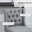 Ensemble de 2 tabourets de bar à hauteur de comptoir 26,25 po, capitonnés et sans accoudoirs avec pieds en bois d'hévéa, gris