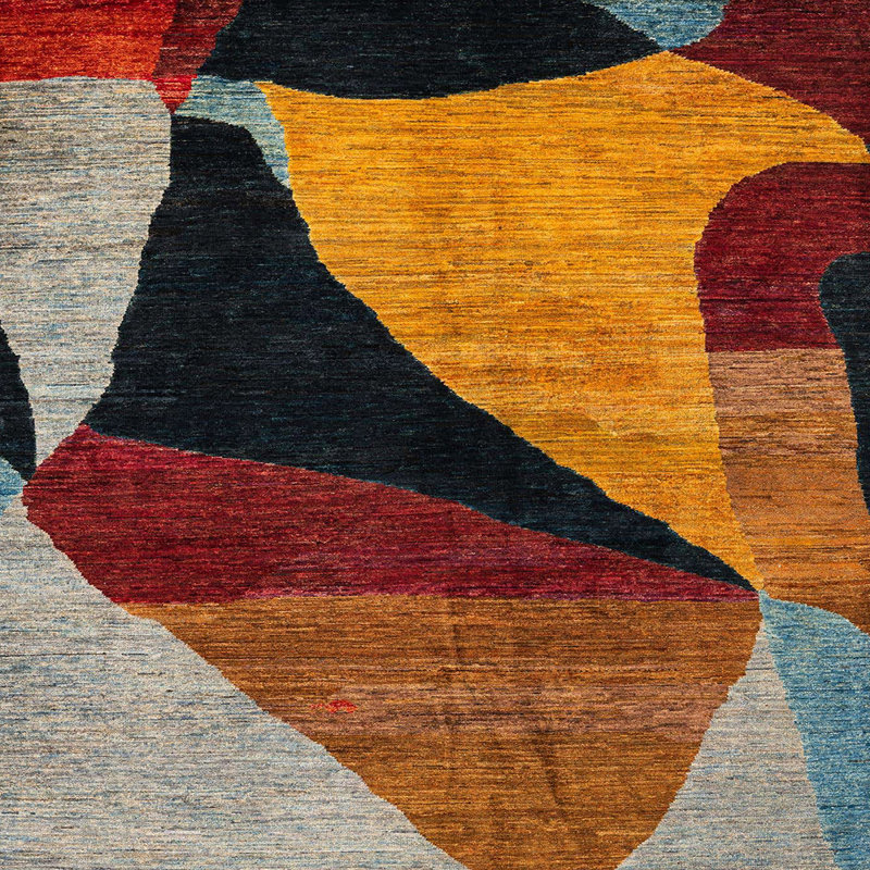 Angjelin Abstract Indoor Rug, Square 4'