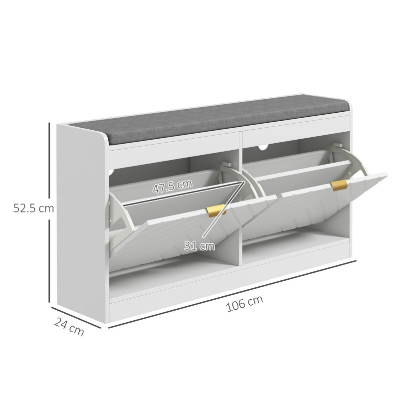 8 Pair Shoe Storage Bench