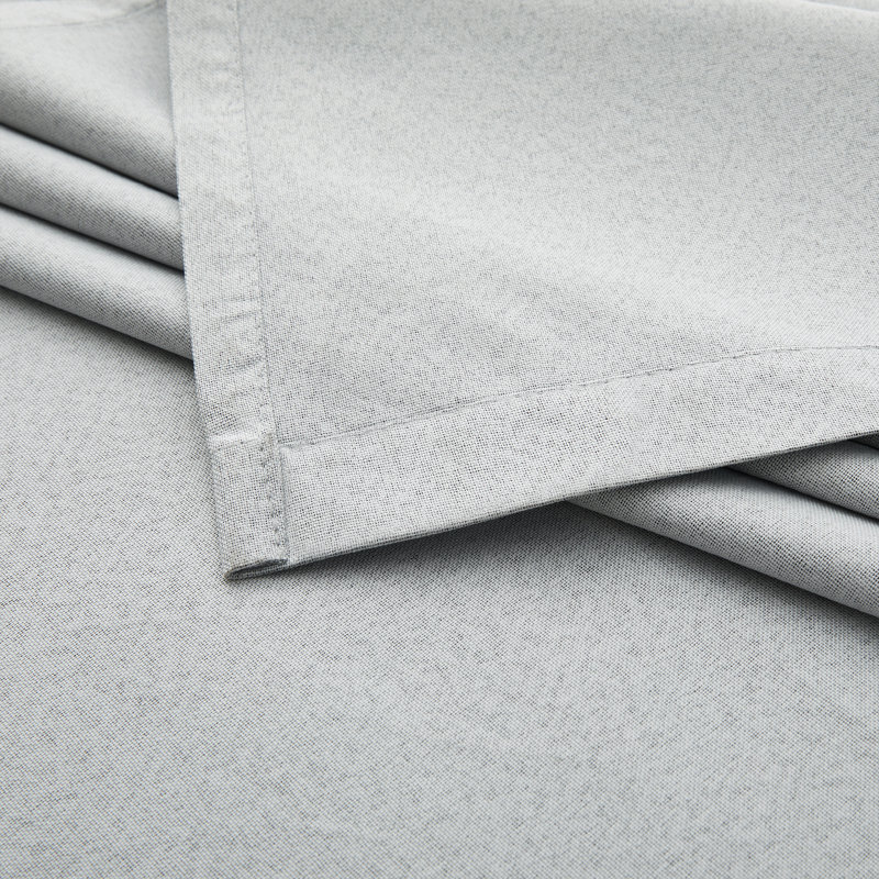 Linen Blend Blackout Curtain Panel Pair, Silver, 228cm Width x 168cm Drop