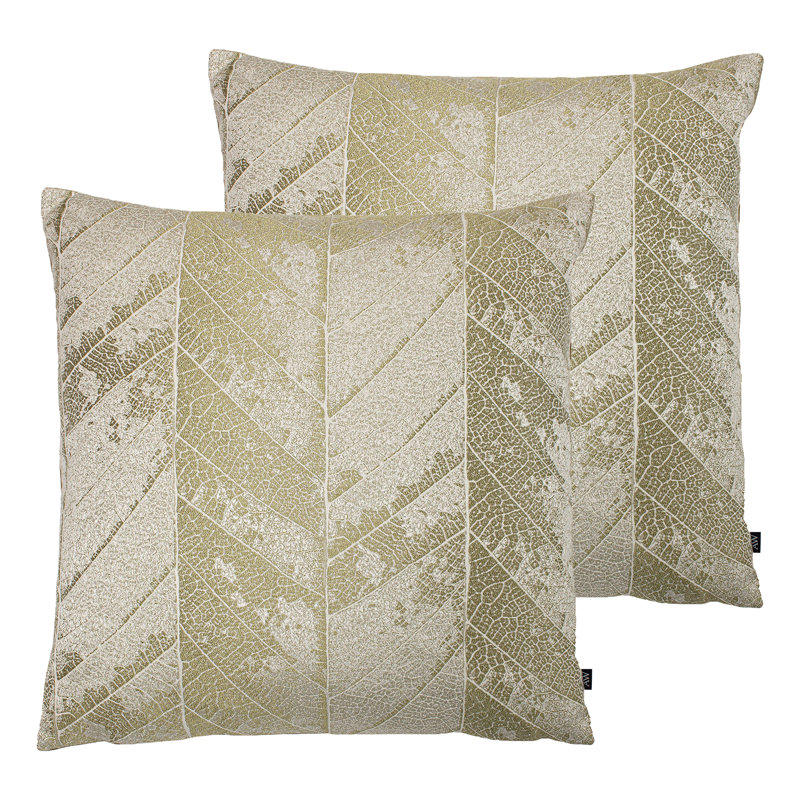 Ashley Floral Square Cushion, Brass/Mocha, Feather