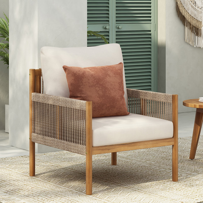 Chaise d'appoint rembourrée en bois massif de style Mid-Century