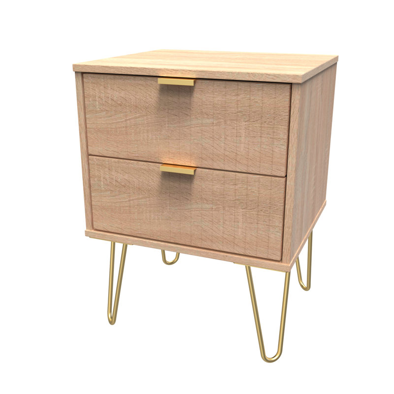 Beranda 45cm W Manufactured Wood Bedside Table, Bardolino Oak