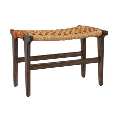 Tabouret en bois de manguier et en jute