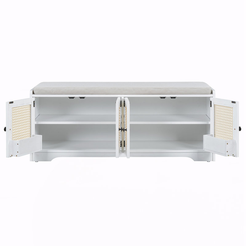 Banc de rangement multifonctionnel, Blanc