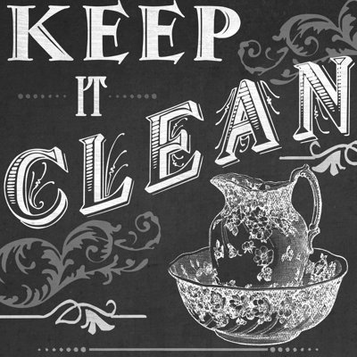 Chalkboard Bath Signs IV by June Erica Vess - Wrapped Canvas Painting