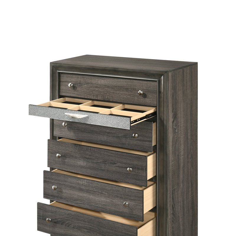 Tiroir texturé, commode de finition, Gris