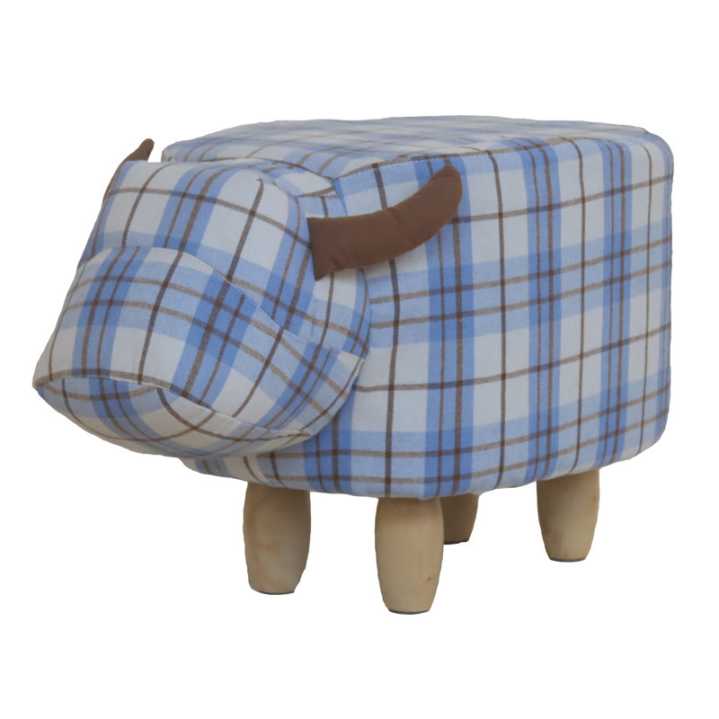33cm Wide Plaid Footstool Ottoman