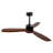52 Inch Wood Ceiling Fan with Lights and Remote Control - Quiet DC Motor 3 Blade Indoor Outdoor Ceiling Fan for Living Room, Bedroom, Patio (Black + Dark Walnut)