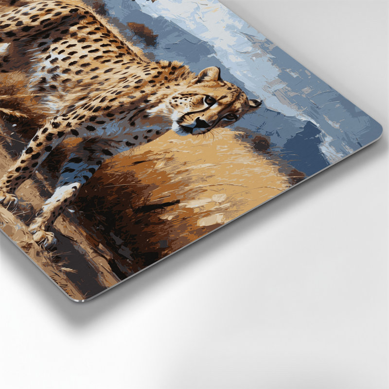 "Big Cats", guépard tanzanien, art mural en métal beige, H 8 po x l 10 po